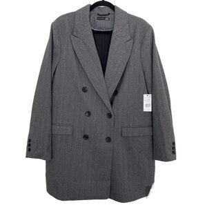 Black Tape Double Breasted Herringbone Blazer Jacket New Size 1X